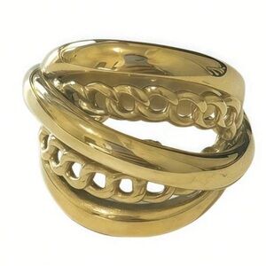 Gold-Tone Multi-Band Chain Accent Ring - Women Jewelry